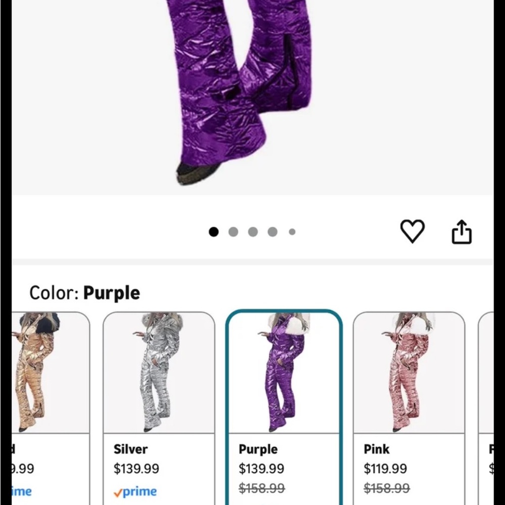 Womens Winter Ski Snow Suit Purple - Picture 4 of 4